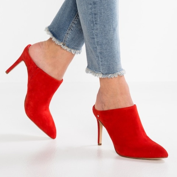 sam edelman red suede heels